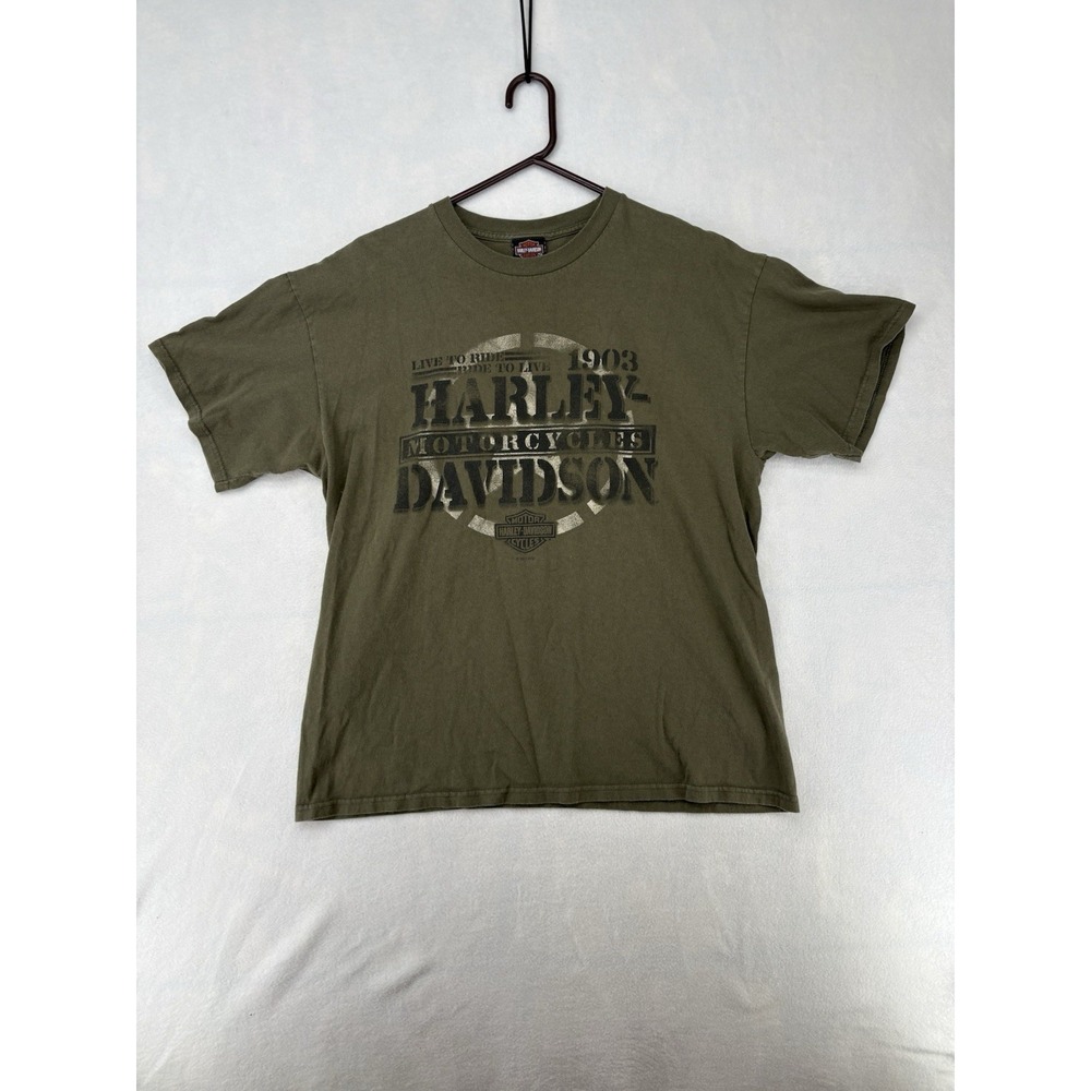 Harley-Davidson Military Overseas Tour Graphic Cotton Tee Green XL